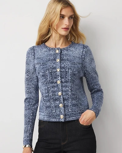 Denim Print Cardigan