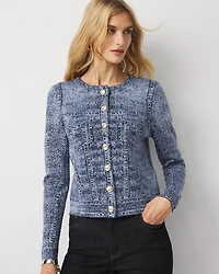 Denim Print Cardigan