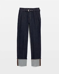 Cuffed High-Rise Straight Ankle Jean