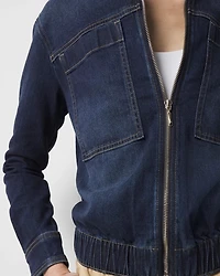 Petite Denim Bomber Jacket