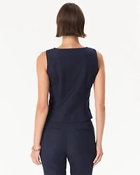 Denim-Look Four-Button Vest