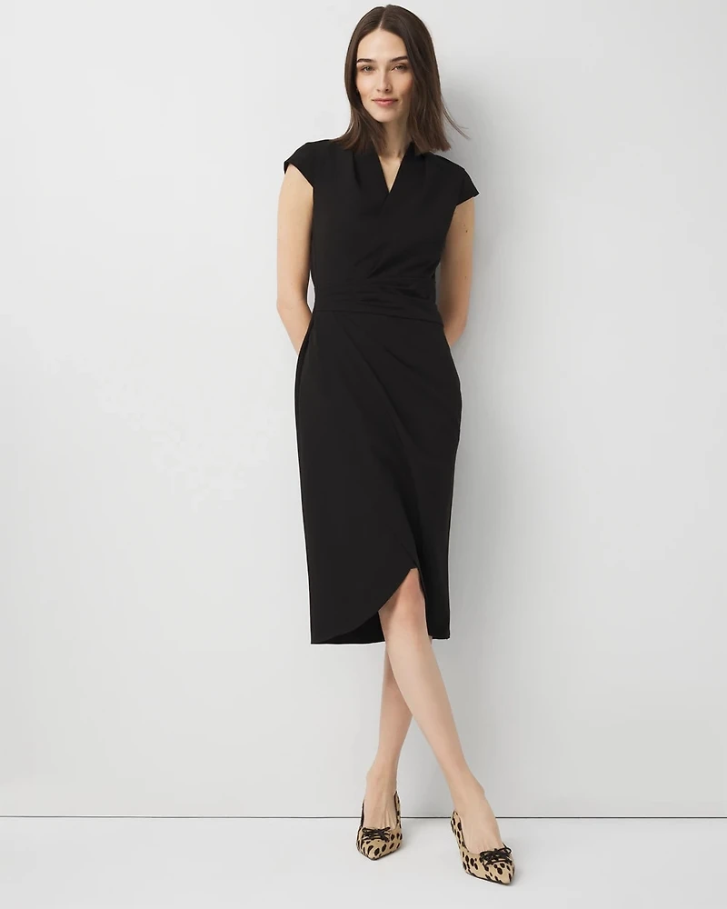 Petite Front Twist Sheath Dress