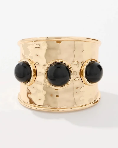 Black Cap Cuff Bracelet