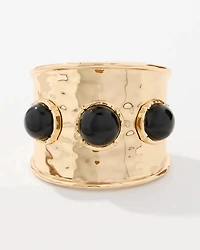 Black Cap Cuff Bracelet