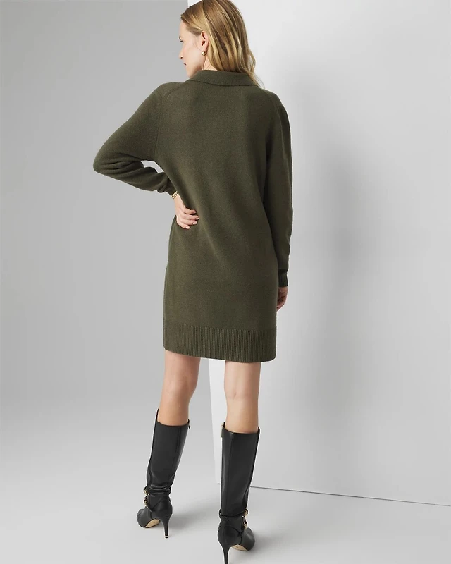 white house black market green dress White House Black Market Long Sleeve Satin Ruffle Wrap Dress In Deep Mineral Green