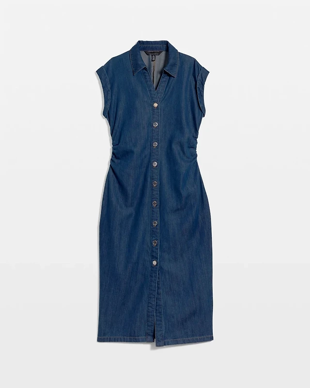 Maeve The Lillian Cap-Sleeve Button-Front Midi Dress by Maeve at MarketFair Shoppes in Princeton, NJ Maeve The Lillian Cap-Sleeve Button-Front Midi Dress by Maeve at MarketFair Shoppes in Princeton, NJ