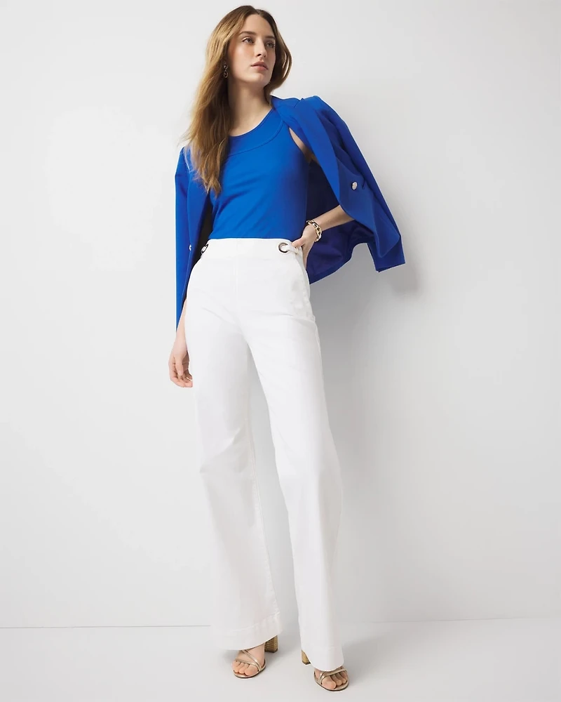 Extra High-Rise Novelty Waist Wide Leg Jean