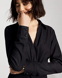 Twist Front Denim Mini Dress