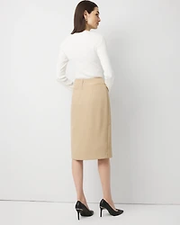 Belted Faux Wrap Skirt