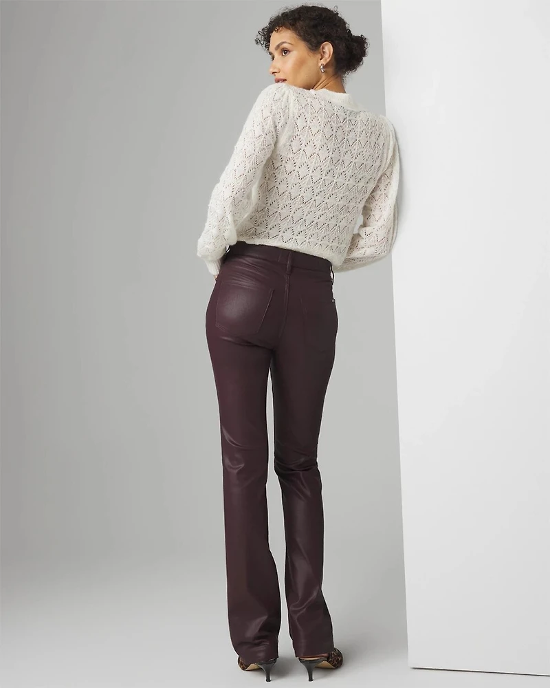 High Rise Coated Bootcut Jeans