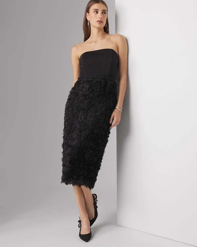 Strapless Sheath Midi Dress