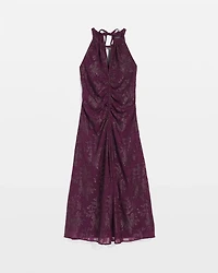 Jacquard Halter Midi Dress