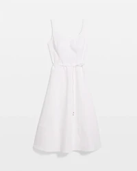 Sleeveless Tie-Waist Denim Dress