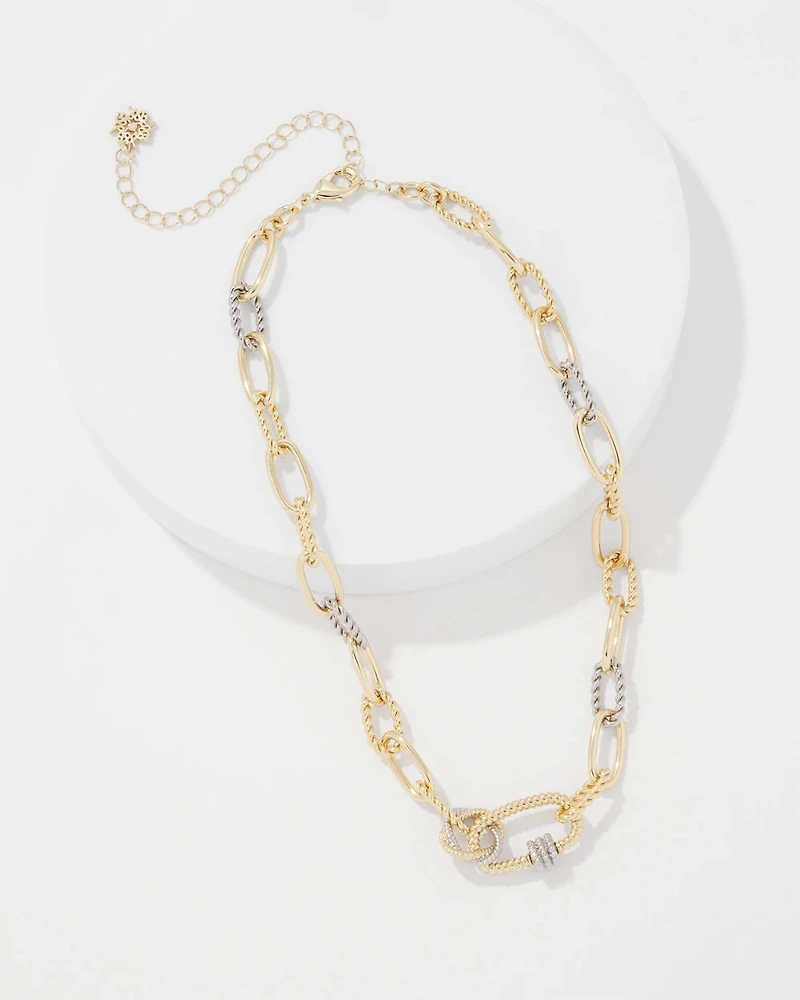 Sculptural Knot Links Necklace