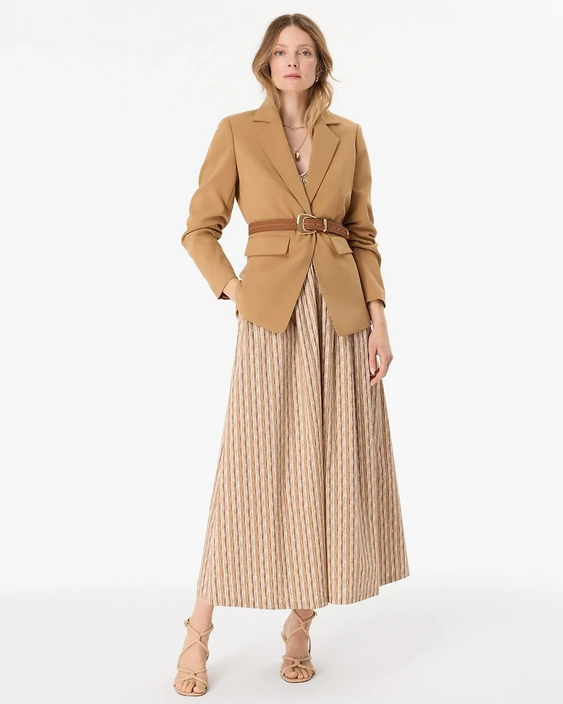 Poplin Smocked Waist Midi Dress