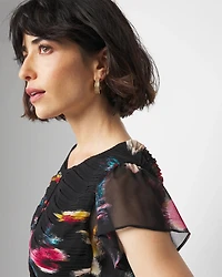 Keyhole Ruched Front Shell Top