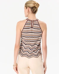Metallic Knit Halter Tank