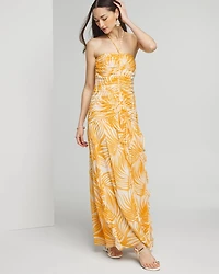 Halter Braid Ruched Maxi Dress