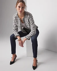 Petite Braided Trim Tweed Jacket