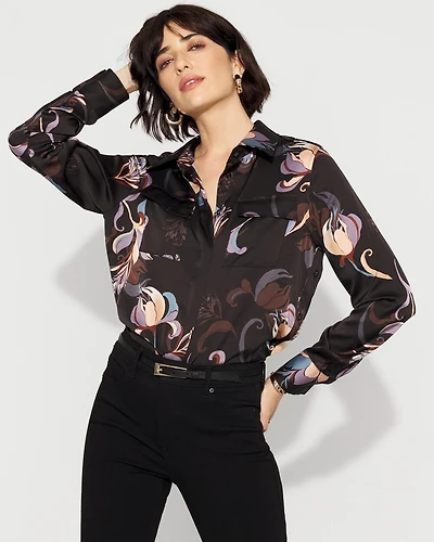 Relaxed Utility Satin Shirt