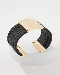 Black Raffia + Gold Cuff