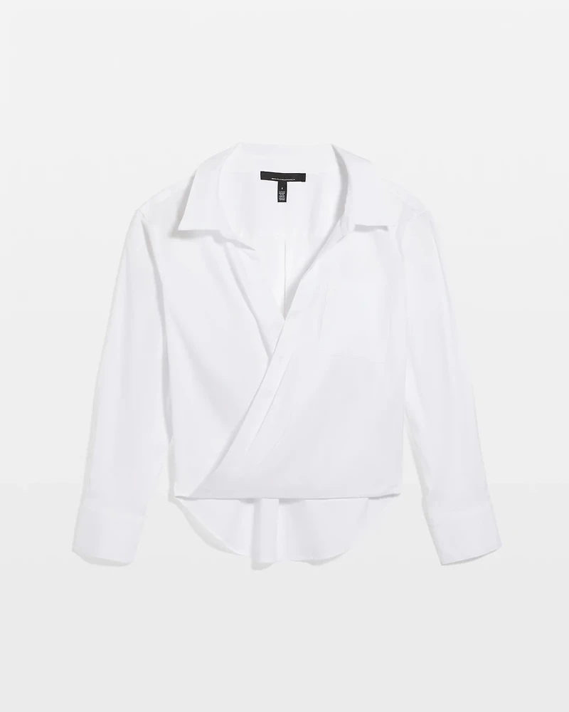 Cross Front Poplin Shirt