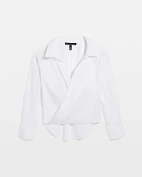 Cross Front Poplin Shirt
