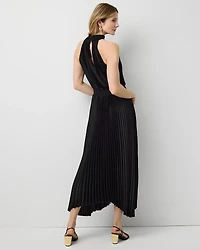 Pleated Midi Halter Dress