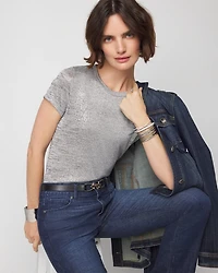 Short Sleeve Foil Crewneck Tee