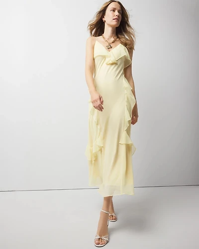 Petite Chiffon Ruffle Slip Dress