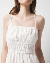 Poplin Tie Back Midi Dress