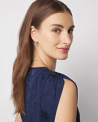 Sleeveless Ruched Shoulder Shell Top