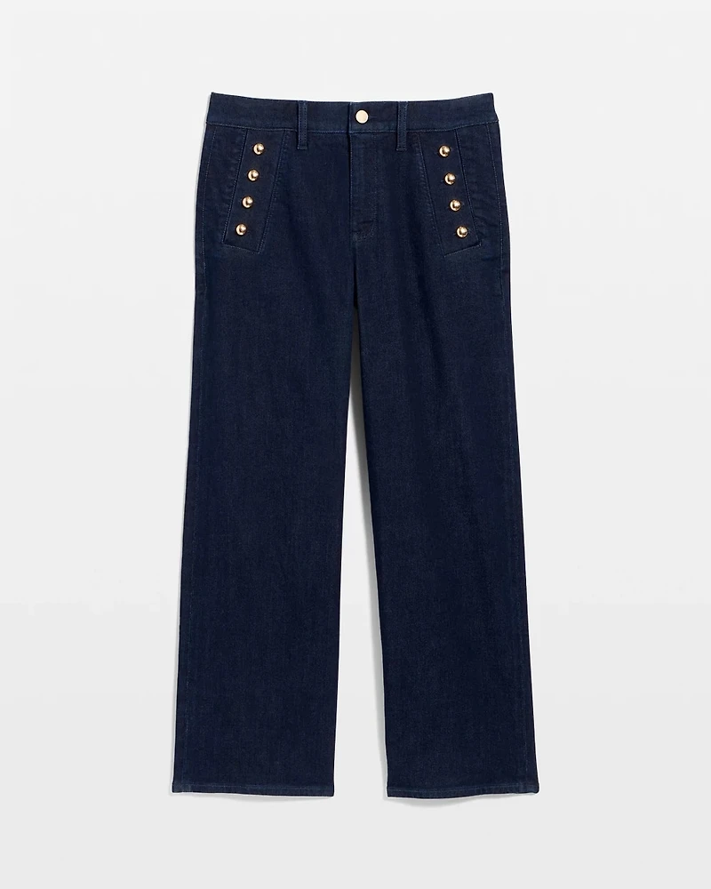 High Rise Wide Leg Cropped Mariner Jean