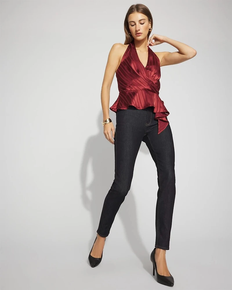 Satin Surplice Halter Top