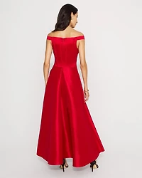 Off-The-Shoulder Taffeta Midi Dress