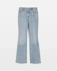 Rhinestone Extra High Rise Wide Leg Jean