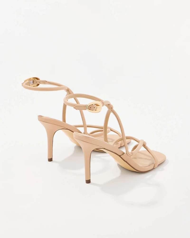 Faux Leather Heeled Sandals