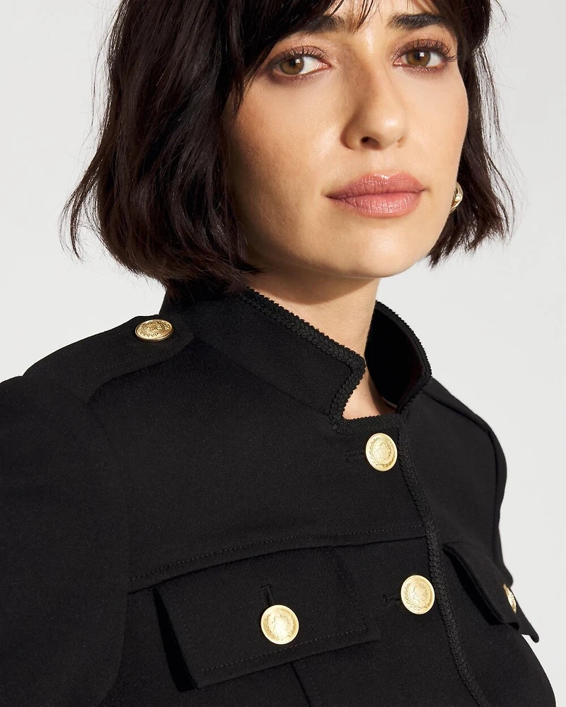 Ponte Button Detail Jacket
