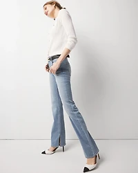 High-Rise Slit Hem Bootcut Jean