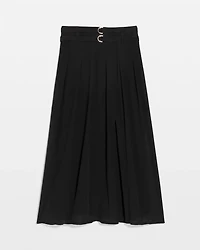 Petite Pleated Crepe Maxi Skirt