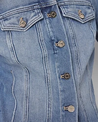 Puff Sleeve Cropped Denim Jacket