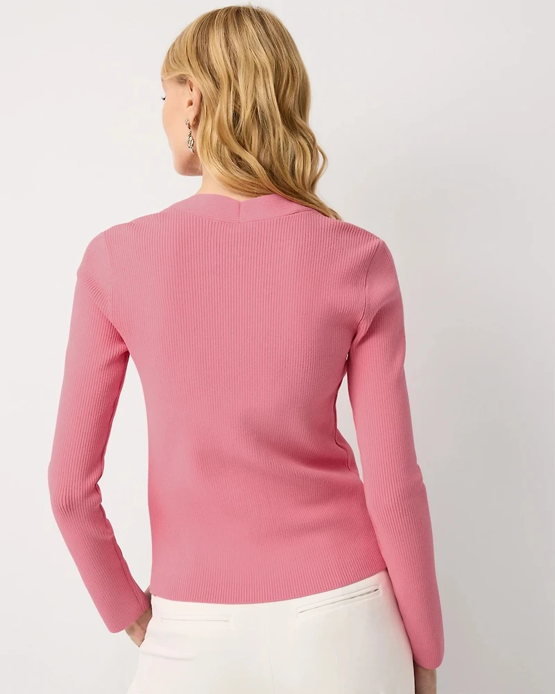 Crisscross Button Front Cardigan