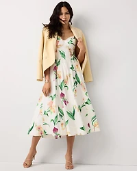 Corset Poplin Midi Dress