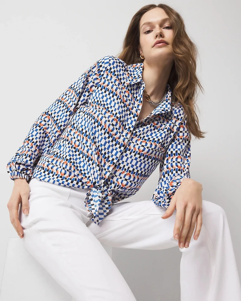 Blouson Tie-Waist Blouse