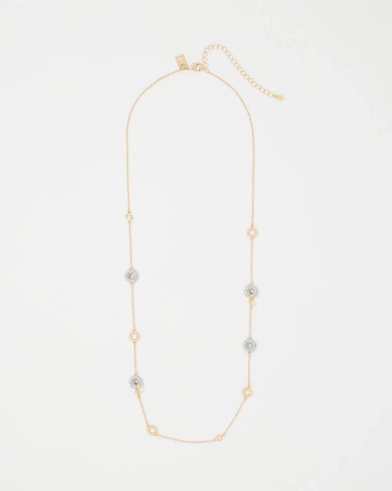 Pavé Rings Single Strand Necklace