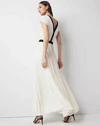 Colorblocked Pleated Maxi Dress