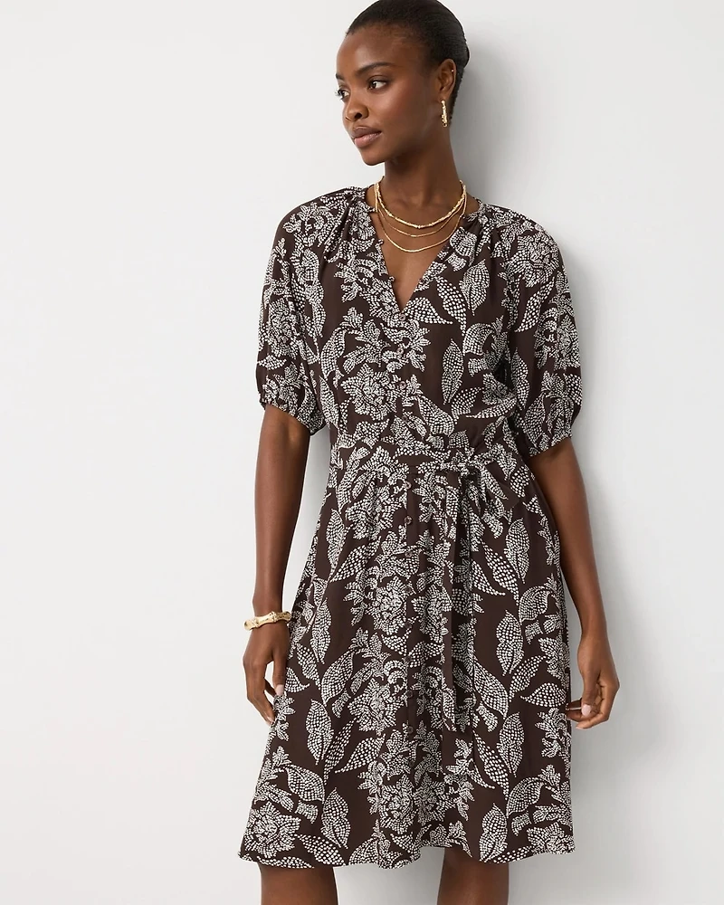 Petite Tie-Waist Mini Dress