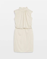 Embellished Blouson Mini Dress