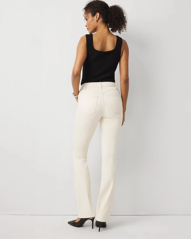 Lace-Up Detail High Rise Bootcut Jean