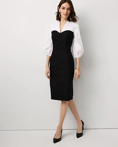 Poplin Shirt Sheath Dress